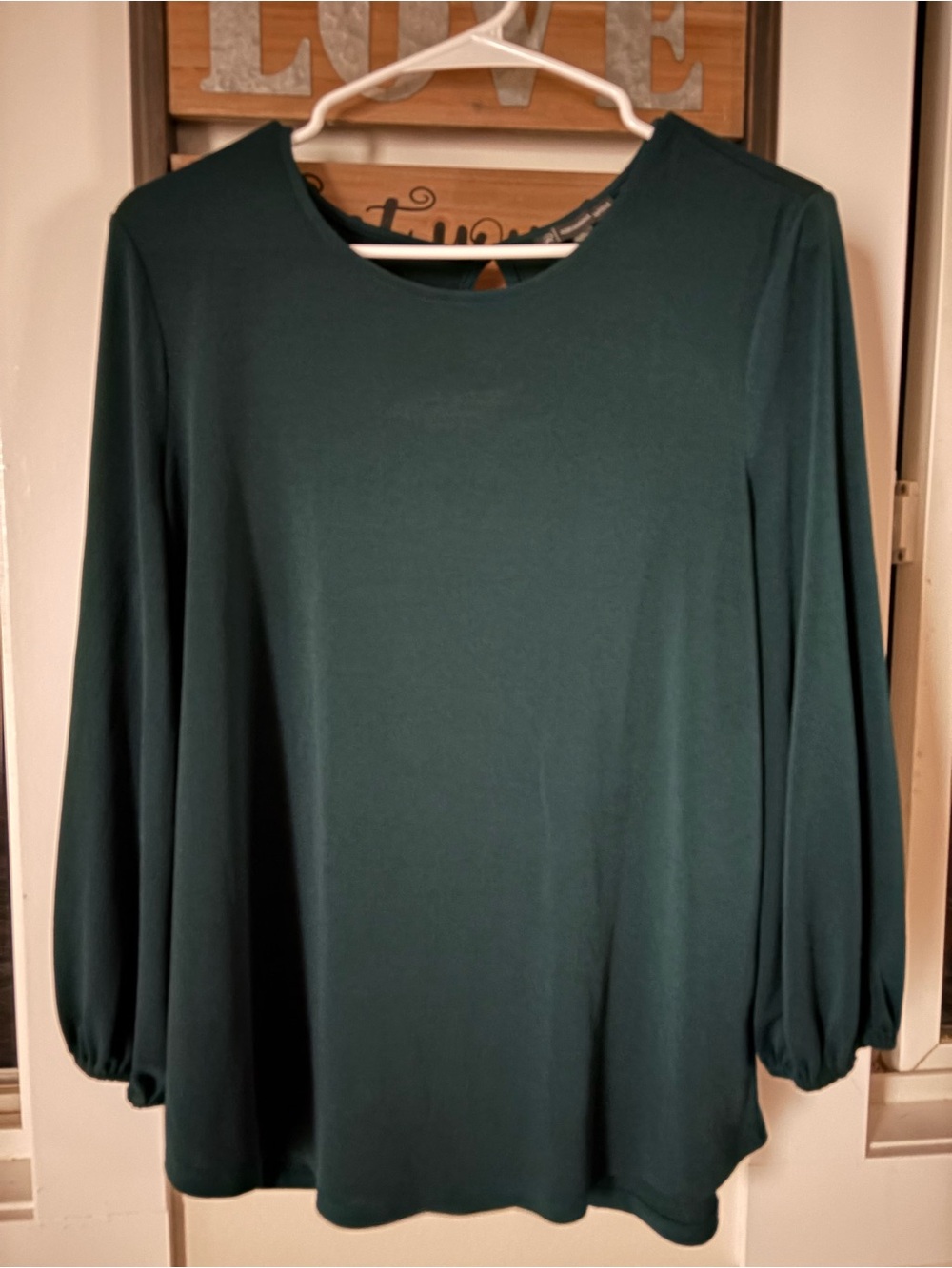 Women’s Forest Green Long-Sleeve Blouse